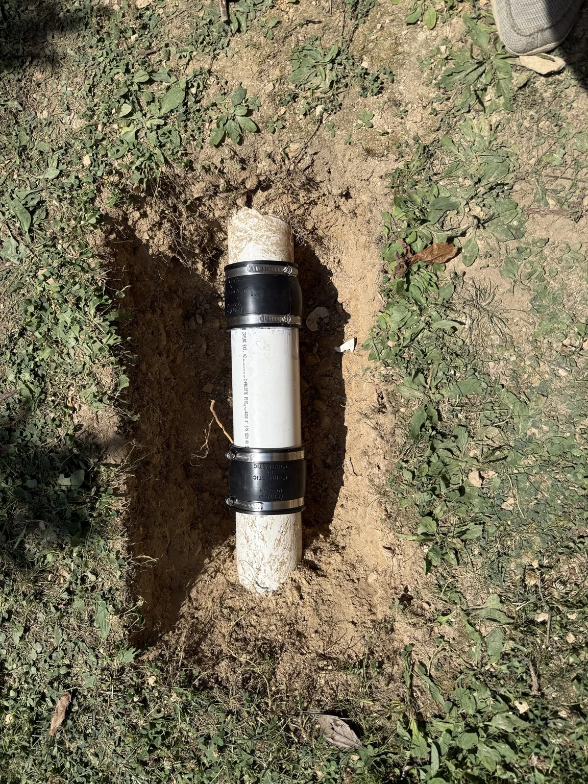 Completed drain and pipe repair