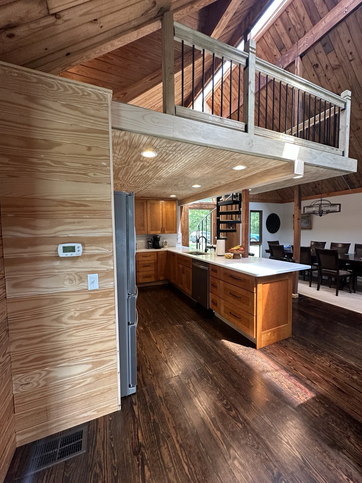 Wide view of completed kitchen installation